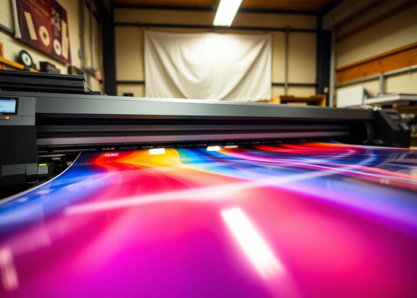 Large format printer running vivid graphics